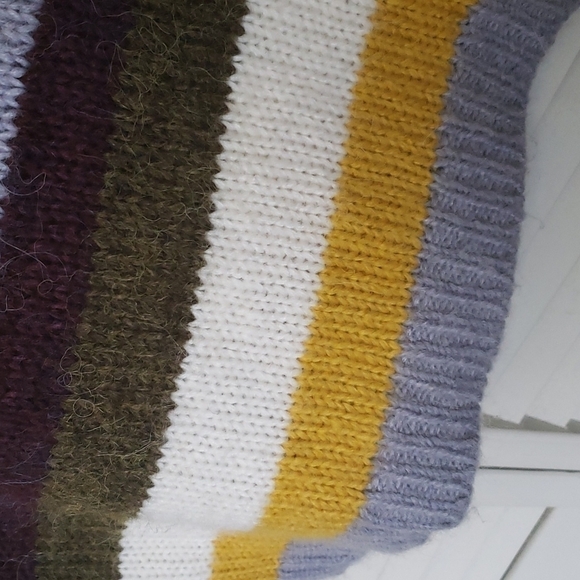 Topshop Multi Stripe Oversized Sweater, Wool Alpaca Blend, Size S - Picture 5 of 9
